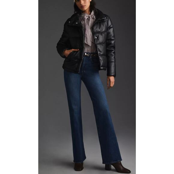 Avec Les Filles Faux Leather Black Puffer Jacket Size XS NWT Oversized - Picture 9 of 16